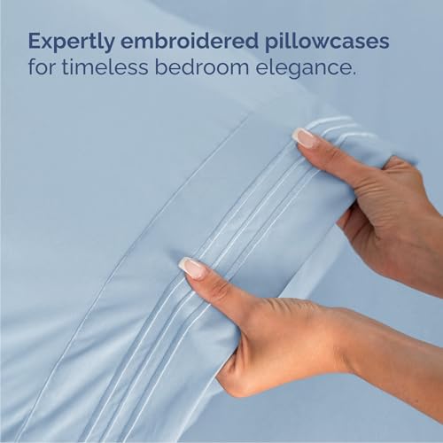 Queen Size 4 Piece Sheet Set (21 - Baby Blue / Queen)