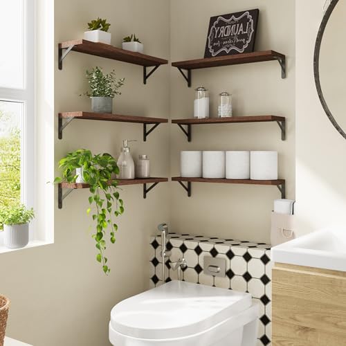 23.6in Floating Shelves for Wall Home Decor (Brown / 23.6 x 6.1 x 0.59 inches)