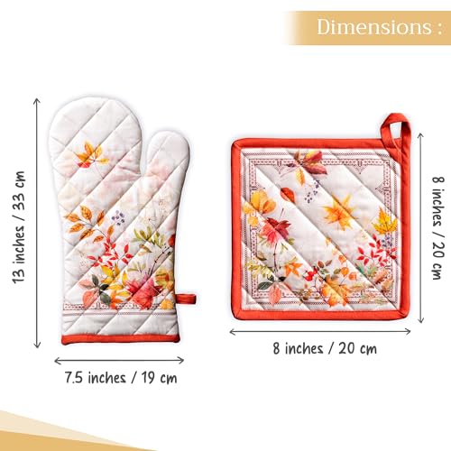 100% Cotton Oven Mitt & Pot Holder Set (056 - Amarante / 7.5" x 13" & 8" x 8" (Oven Mitt & Pot Holder))