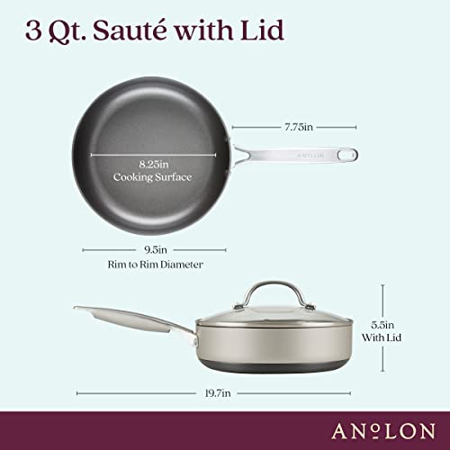 Achieve Hard Anodized Nonstick Sauté Pan with Lid (Saute Pan (3 Quart) / Silver)