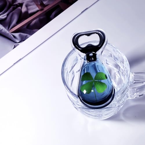 4 leaf Clover Resin Art Bottle Opener (Clear Grey)
