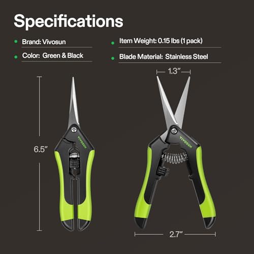 Gardening Scissors (Black Straight Blade / Black)