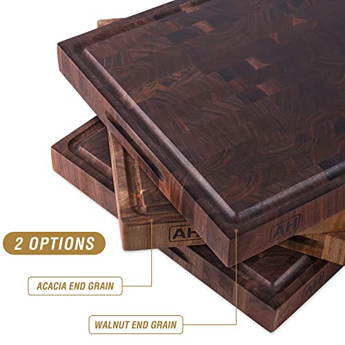 Large Walnut Wood End Grain Cutting Board 17x13x1.5" Butcher Block (End Grain / 17"L x 13"W)