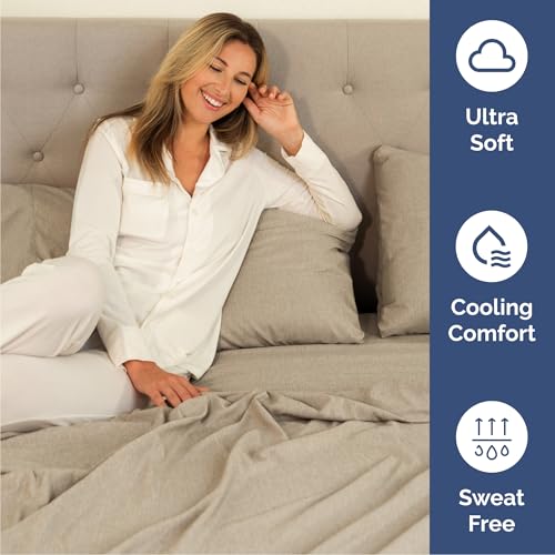 Queen Size 4 Piece Sheet Set (38 - Heathered Beige / Queen)