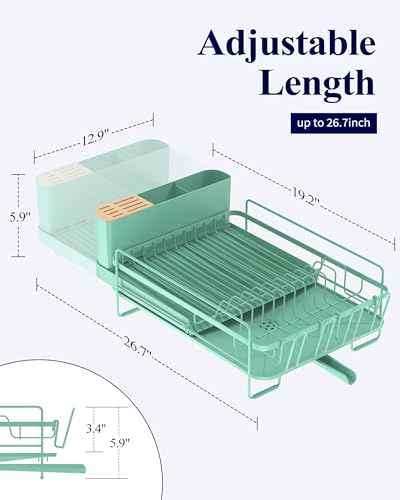Extendable Dish Drying Rack (Standard / Green)