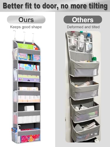 2 Pack Over the Door Storage Organizer (2 Pack / Light Gray)