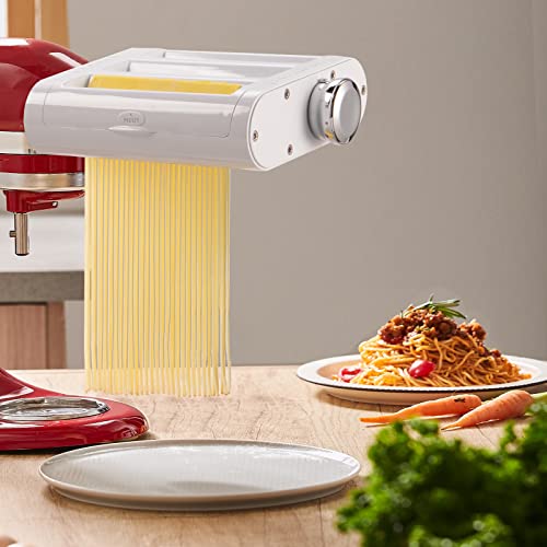Pasta Maker Attachment 3 in 1 Set for KitchenAid Stand Mixers Included Pasta Sheet Roller (White)