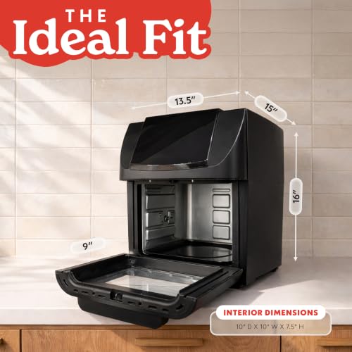Air Fryer 14 Qt Rotisserie Oven with Window (Black)