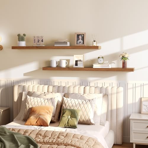 Floating Shelves for Wall (Rustic Brown / 55 Inches)