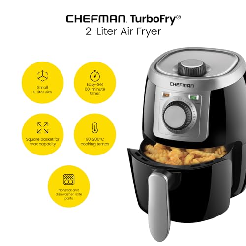 Small Compact Air Fryer Healthy Cooking (2 Quart / Silver)
