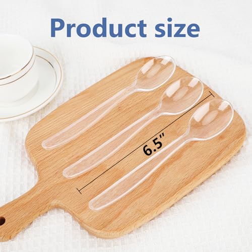 1000 Count Clear Plastic Spoons Heavy Duty (Clear)