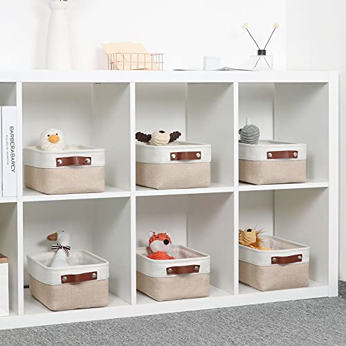 Small Storage Bins (White&Khaki / XS-12"x8"x5")