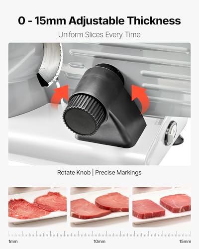 Meat Slicer 8.6" Electric Deli Slicer with 2 SUS420 Blades (8.6 inch / Silver)