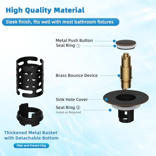 Universal Bathroom Sink Drain Stopper Hair Catcher