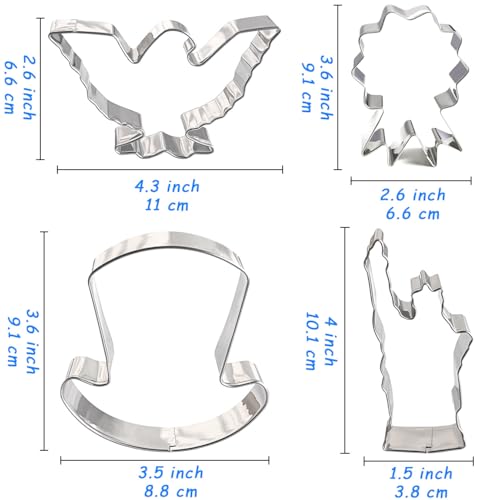 4th of July Cookie Cutters 8Pcs Large Size for Celebration (4th of July)