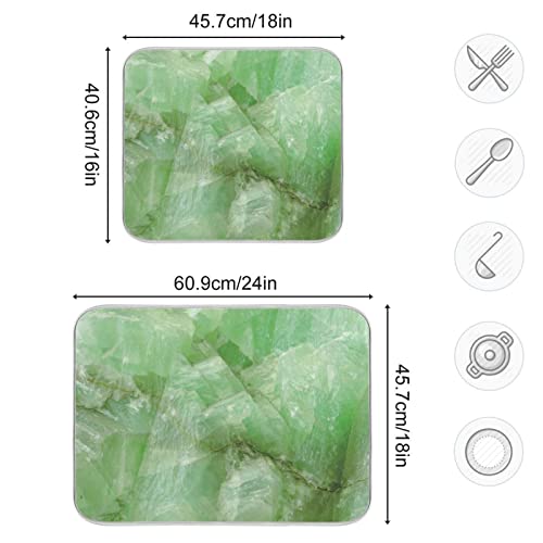 Super Absorbent Dish Drying Mat (Green Jade Stone Marble / 18" x 18")