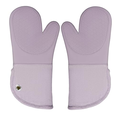 Professional Microwave Silicone Oven Mitts one Pair (Oven mitts / Purple)