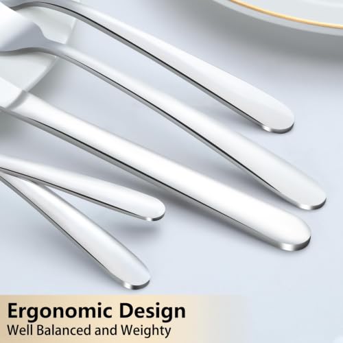 65 Piece Silverware Set with Serving Utensils (65Pcs)