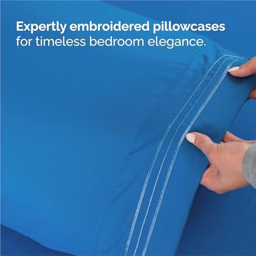 King Size 4 Piece Sheet Set (19 - Royal Blue / King)