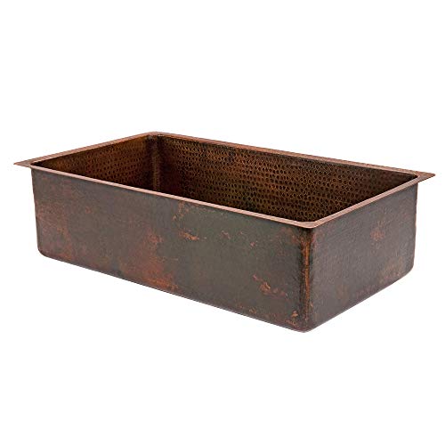 KSDB33199 33 Inch Hammered Copper Kitchen Single Basin Sink (33" x 19" x 9")