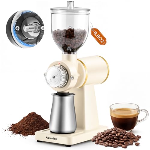 Electric Burr Coffee Grinder (Creamy White)