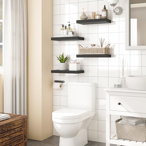 Floating Shelves for Wall (Black / 15.7 Inches)