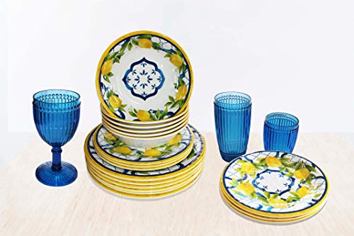 18 Piece Luxury Melamine Dinnerware Set (Palermo)