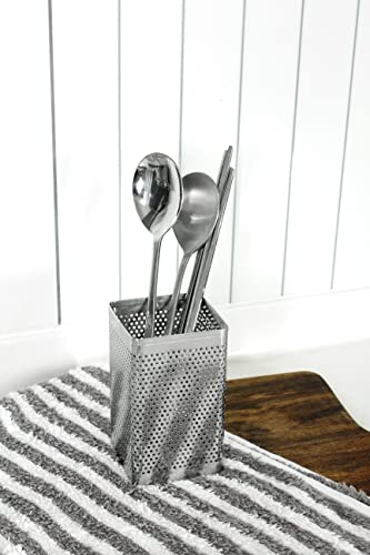 Kitchen Utensil Chopsticks Perforated Holder with Hooks (Small Square)