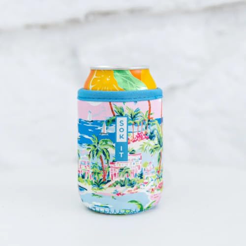 CanSok Sleeve for Beer & Soda Insulated Neoprene Cover (Beachside Bliss / 12oz Can Sleeve)