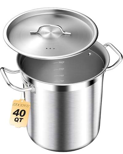 Large Stock Pot with Lid (40 Quarts)