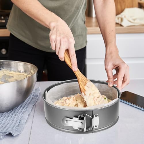 4 Pcs 7 Inch Non Stick Springform Pans Cheesecake Pans (Gray / 7 Inch)