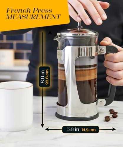 P5 French Press Coffee Maker (Polished Stainless Steel / 18 oz)