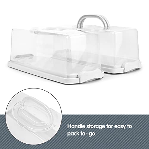 2 Pack Plastic Rectangular Bread Box with Clear Lid
