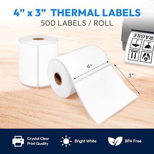 4x3 Direct Thermal Labels (2000 Count)