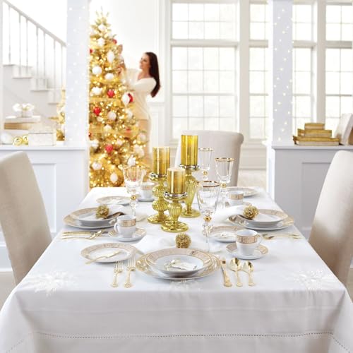 Medici 40 Pc. Golden Porcelain Dinnerware Set (Gold White / One Size)