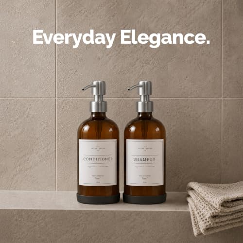Amber Glass Soap Dispenser (Amber Bottle / Silver Pump)