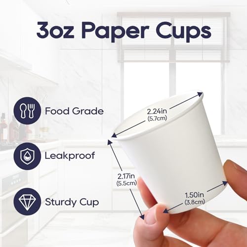 1000 pack 3 oz Paper Cups (white-3oz)