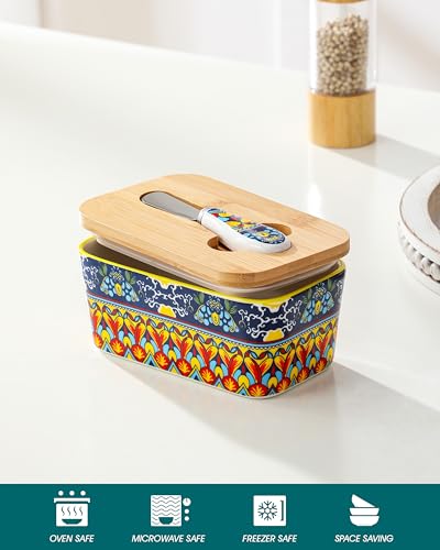 KRVI Butter Dish with Lid (Tulum Sunburst)