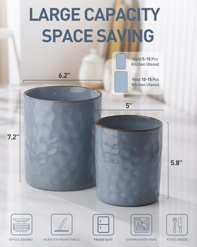 Ceramic Utensil Holder (Blue)