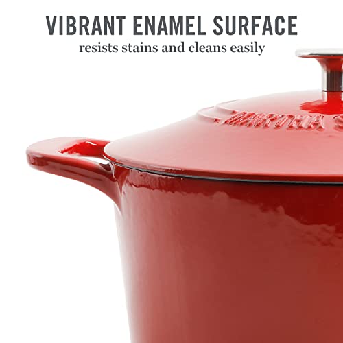 Gatwick 7 Quart Enamel Cast Iron Dutch Oven (Red Ombre / 7-Quart)