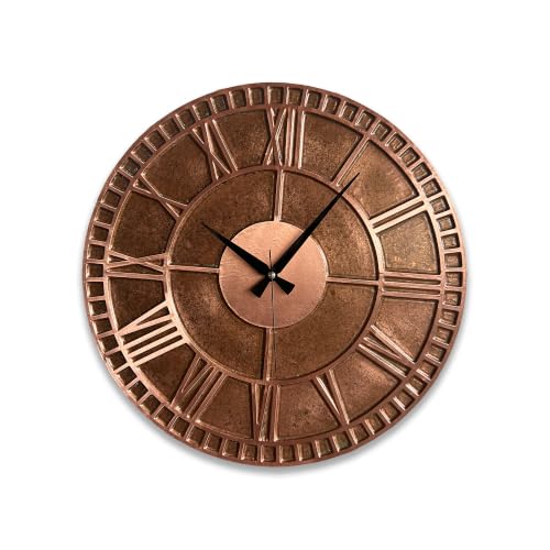 Handmade Copper Wall Clock Artisan Touch in Every Piece (Antique Copper / 24)