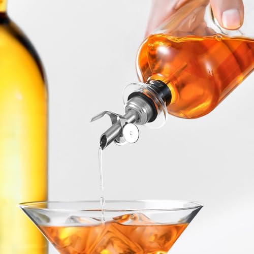 Liquor Pour Spout Made of Stainless Steel with Automatic Anti (Silver / Set of 4)