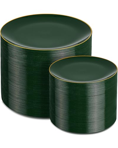 200PCS Green Plastic Plates (Green / 200 PCS)
