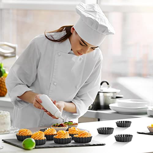 16 Pcs Mini Tart Pans for Baking (4 Inch (Round) / Black Gray Round)