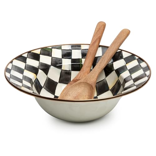 Enamel Salad Serving Set (Courtly Check)