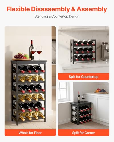 24 Bottle Detachable Wine Rack (Black / 24 Bottle)