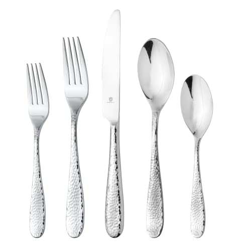 Hammered Silverware Set (60-Piece)