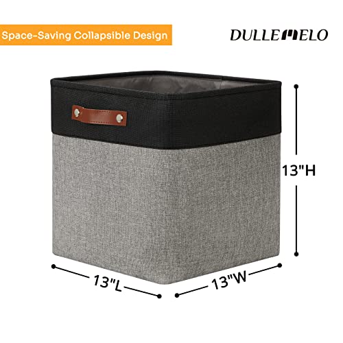 Storage Bins for Organizing (Black&Grey / L-13"x 13"x 13")