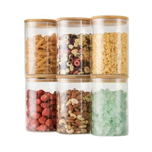 32oz 1Qt Round Glass Storage Containers with Lids 6 (32oz*6)