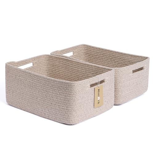 Large Storage Baskets for Shelves (2pcs-L17×W13×H7.5" / Natural)